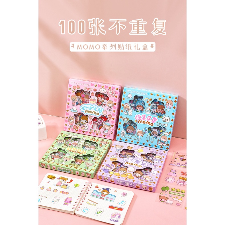 Hiasan Sticker Tempel Anak Boneka Cantik Lucu Waterproof Stiker Momo Cewek Motif Kartun Korea Tempelan