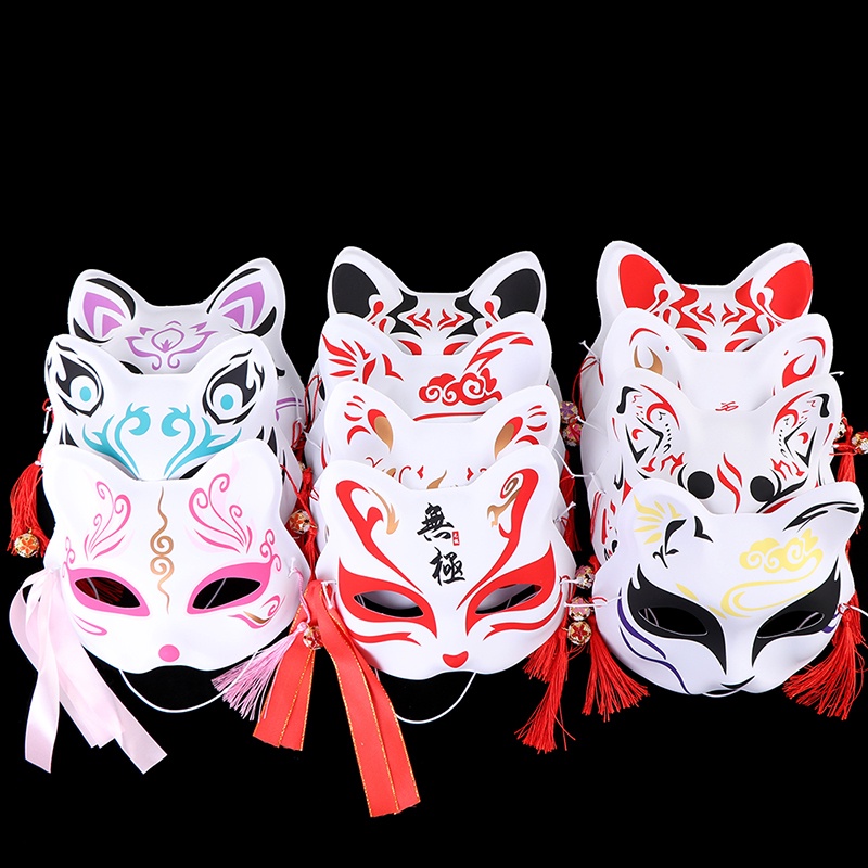 [lsingers1] 1pc Anime Rubah Topeng Setengah Wajah Kucing Masquerade Festival Pesta Cosplay Props Butik