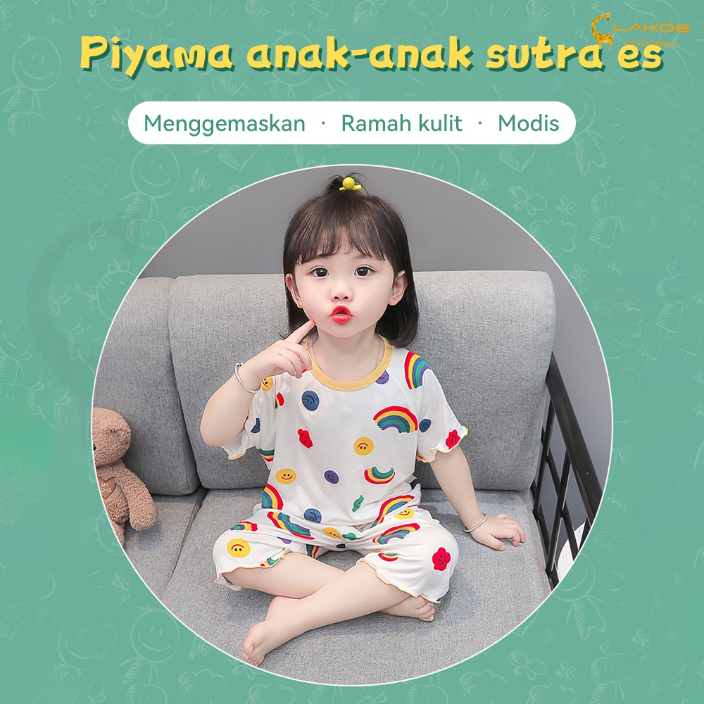 Lakoe Piyama lucu anak perempuan Setelan Lengan Pendek /Set Baju Anak 1-3Tahun