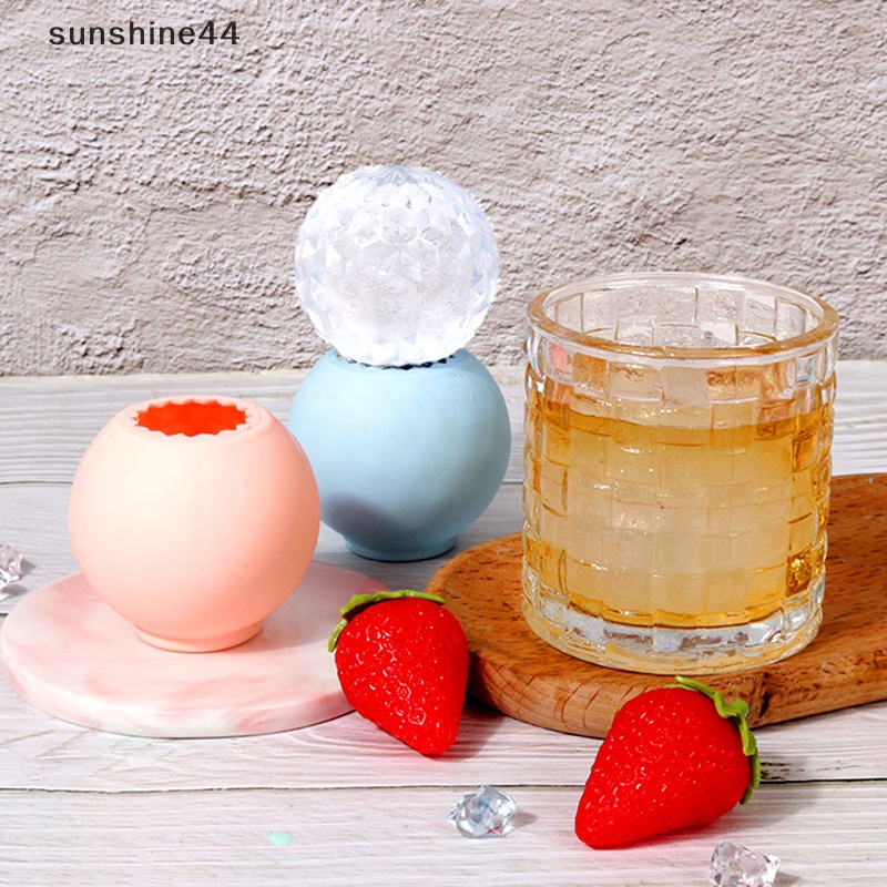 Sunshine 5cm Sphere Cetakan Es Whiskey Ice Ball Silicone Mold Ice Ball Maker Untuk Bourbon, Scotch, Minuman Cocktail Kuno ID