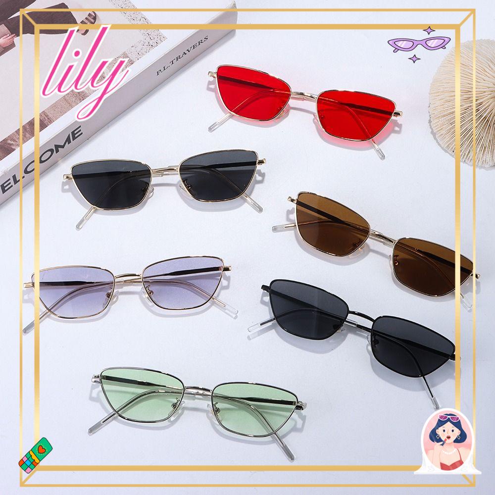 Lily Kacamata Hitam Kecil Pria Wanita Metal Eyeglasses Shades