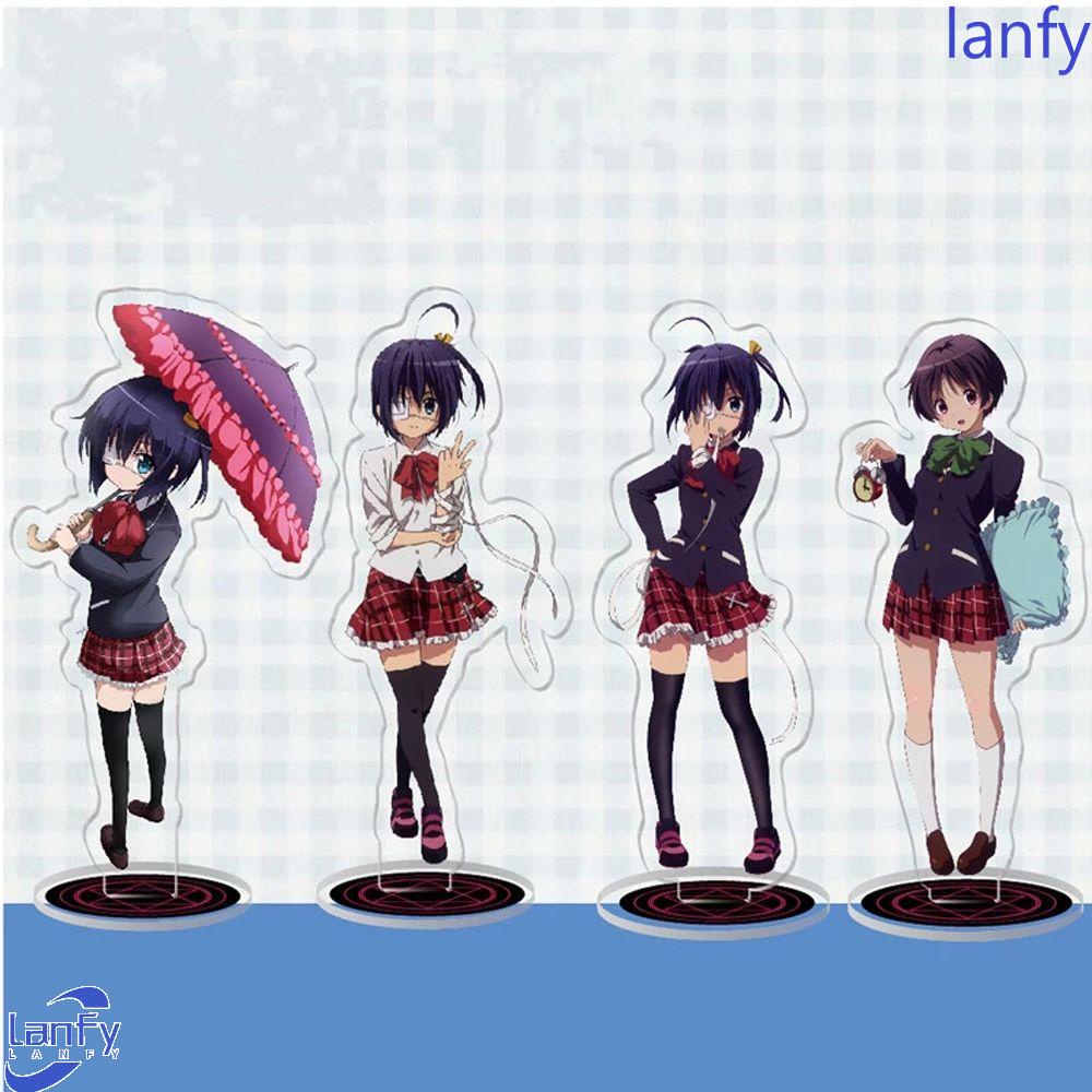 Lanfy Anime Figure Stand Model Mainan Kawaii Desk Decor Kartun Ornamen Karakter Anime Transparan Plat Model Akrilik