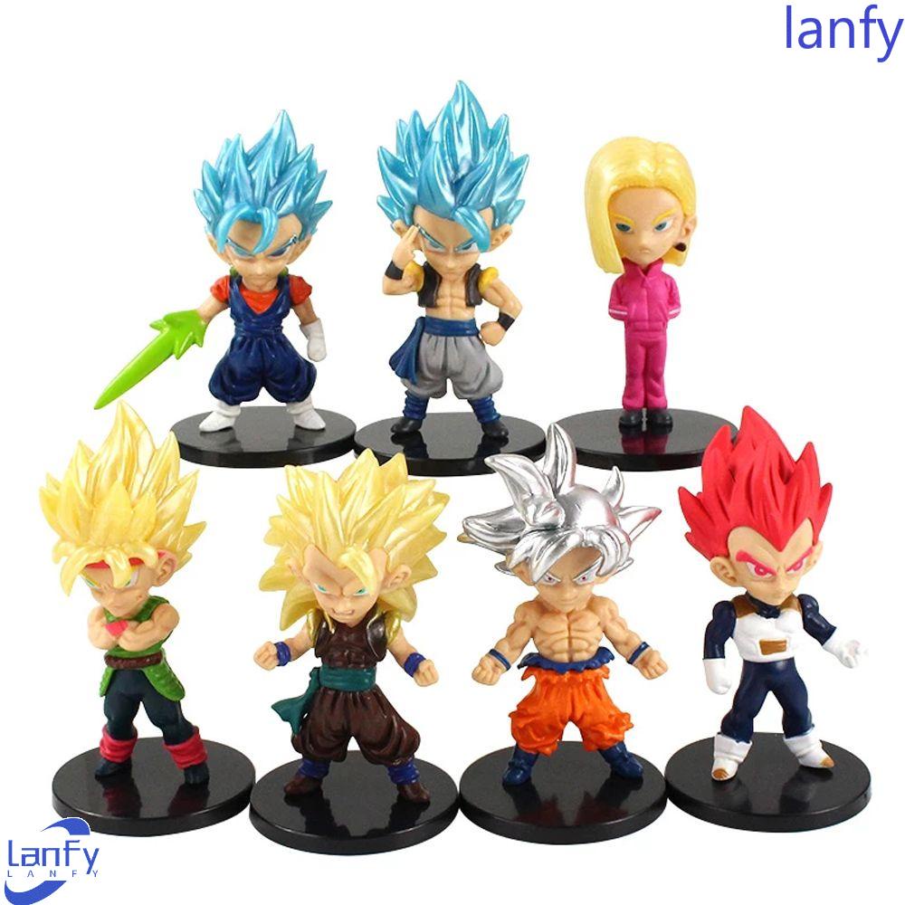 Lanfy Anime Dragon Ball Lucu PVC Dekorasi Moldel Q Versi Boneka Ornamen Kartun Dekorasi Desktop Model Mainan