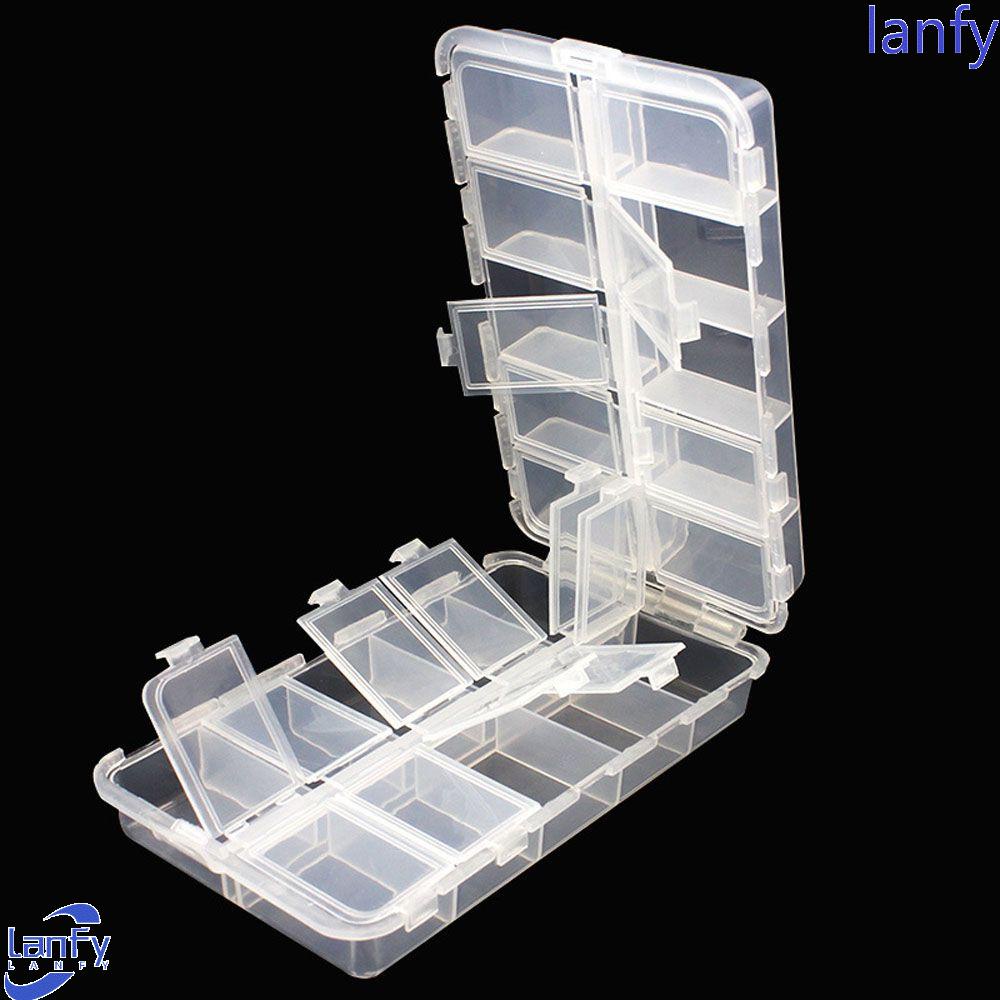 Lanfy Kotak Pancing Transparan Tahan Lama Lure Umpan Aksesoris Memancing Lure Box Lure Storage Box Umpan Case