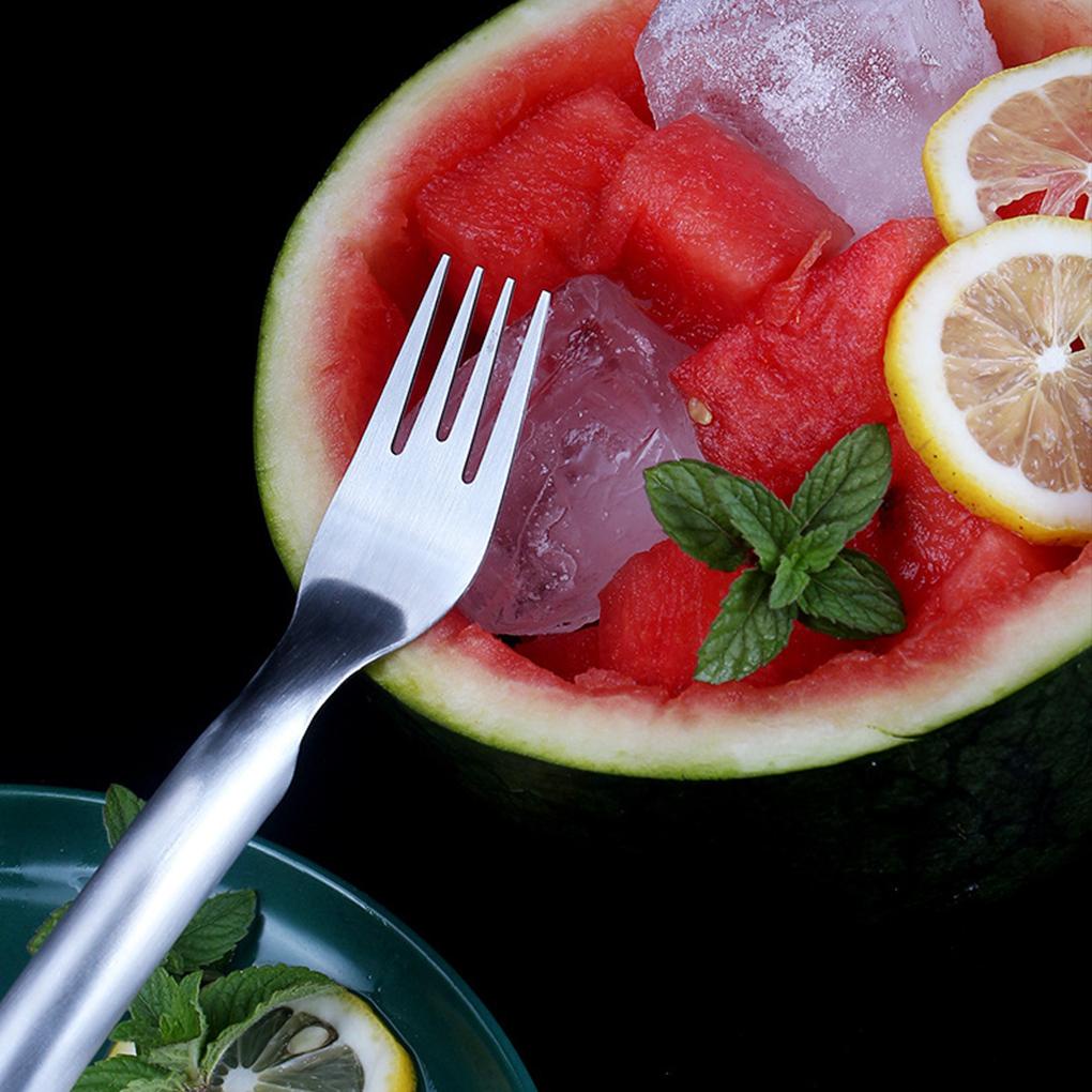 Stainless Steel Watermelon Slicer Portable Pengganti Dual Head Reusable Rumah Dapur Restoran Buah Garpu Aksesoris