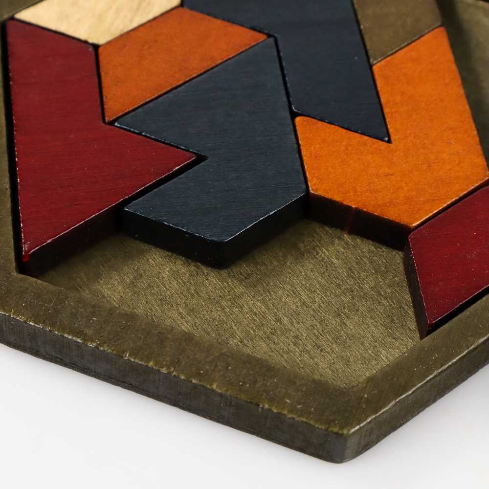 JOKEJOLLY Mainan Anak Hexagonal Wooden Geometric Shape Puzzle - JK-780 ( Mughnii )