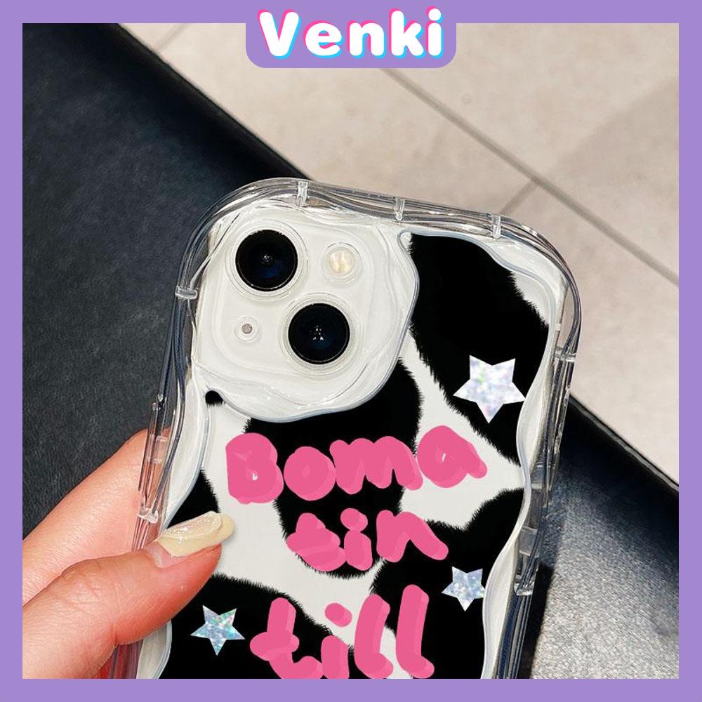 VENKI -For iPhone 11 iPhone Case 3D Curved Edge Wave Clear Case TPU Airbag Shockproof Camera Cover Smiley Star Compatible with iPhone 14 13 Pro max 12 Pro Max xr xs max 7 Plus 8