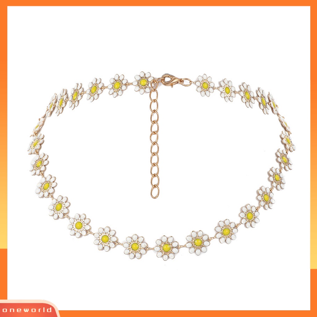 [EONE] Wanita Kalung Krisan Dress Up Perhiasan Retro Adjustable Rantai Klavikula Untuk Pesta Perjamuan Pernikahan Prom