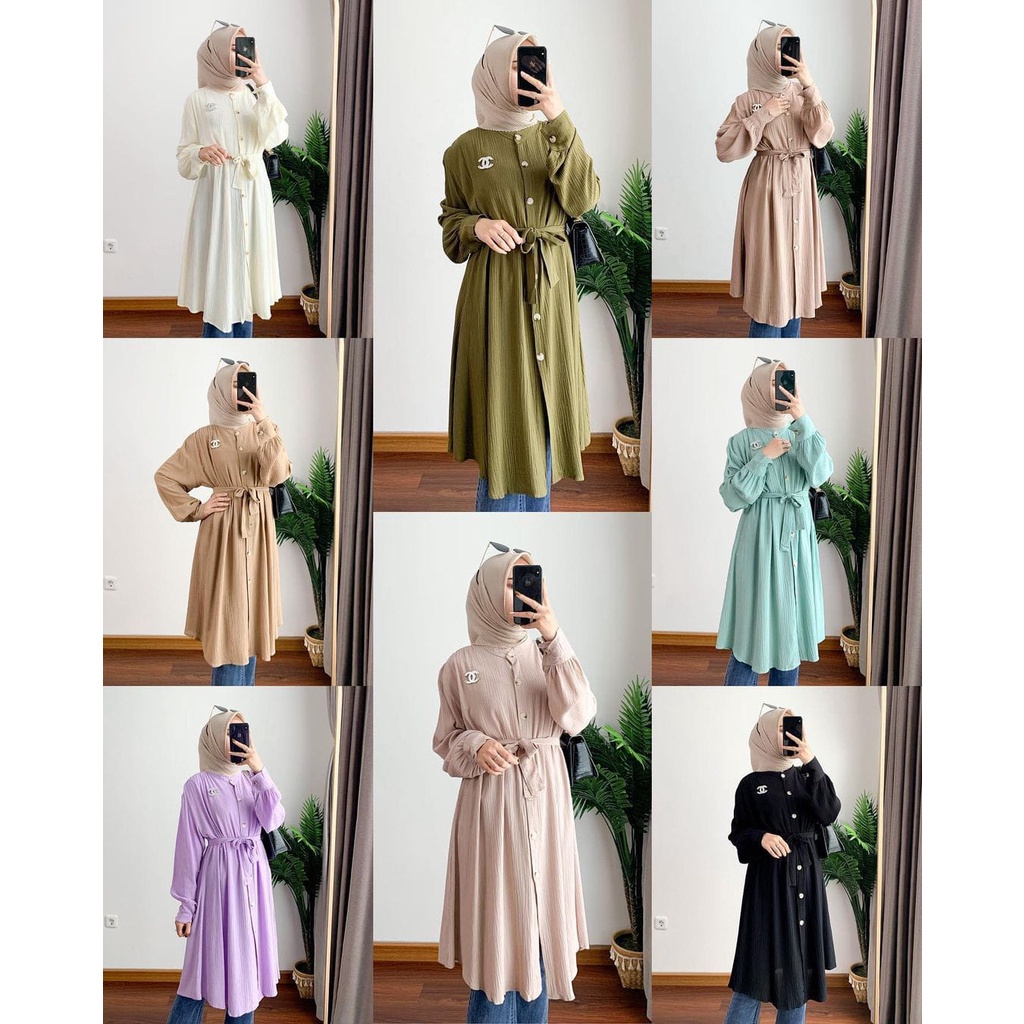 Tunik Amanda Terbaru Bahan Crincle