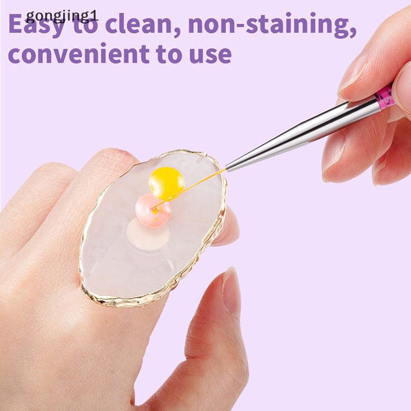 Ggg 1Pc Resin Batu Palet Kutek Jari Cincin Piring Nail Art Paing DIY Art ID