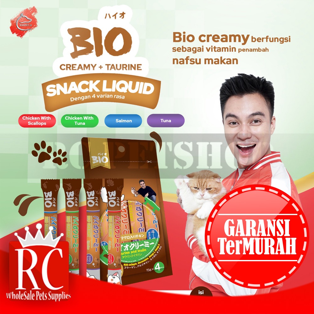 BIO CREAMY CAT TREAT SNACK CEMILAN KUCING BASAH meo creamy ciao