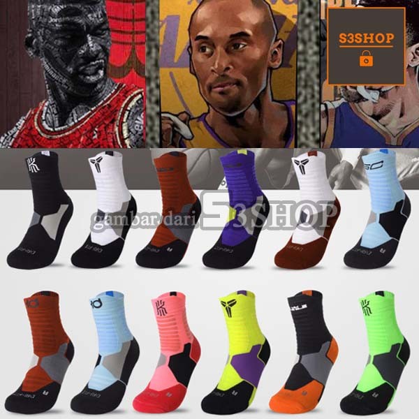 Kaos Kaki Basket NBA Stars Logo Kobe Bryant LeBron Kyrie Irving Sports