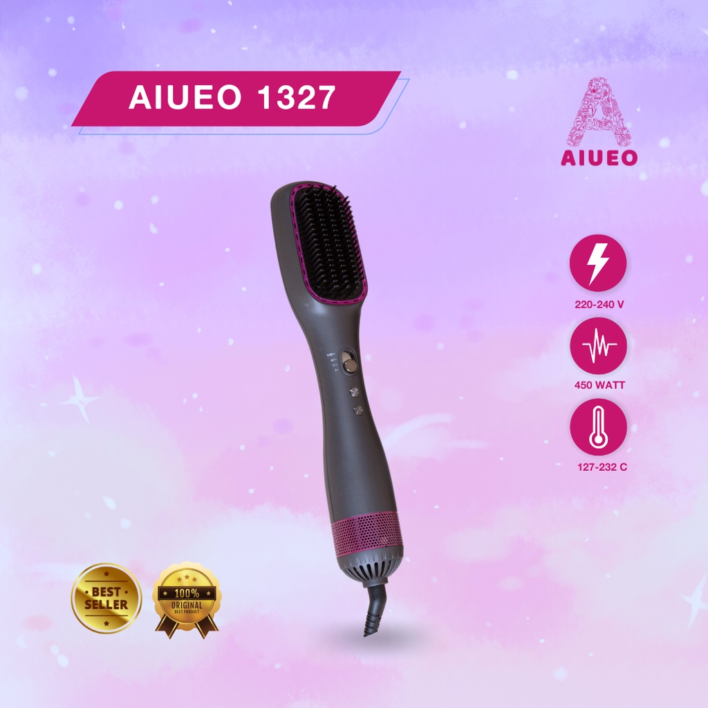 [GARANSI 18 BLN] •  Hair Dryer Sisir AIUEO 1327 Pengering Rambut dan Blow | Dryer Rambut Daya Rendah | HairDryer Sisir