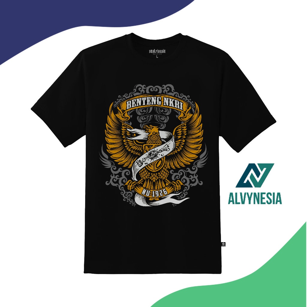 Alvynesia Kaos Nahdlatul Ulama Benteng NKRI T-Shirt Tshirt Santri Nahdliyin Ansor Banser