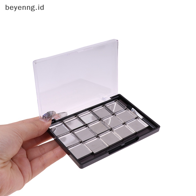 Beyen 1Pc Palet Kosmetik Magnetik Kotak Makeup DIY Dengan 15kisi Plat Besi Dan Brush ID