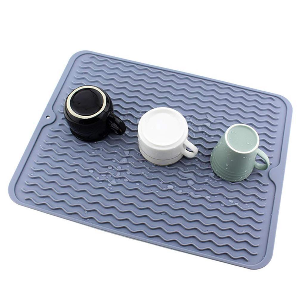 Silicone Dish Drying Mat Kitchen Drainer Alas Pengering Piring Sink Mat Alas Pengering Piring Besar