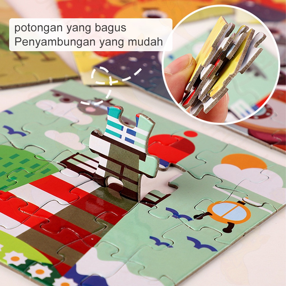 Ivorybaby Puzzle kertas Fuzzle edukasi anak Puzzle gambar kartun free Kotak