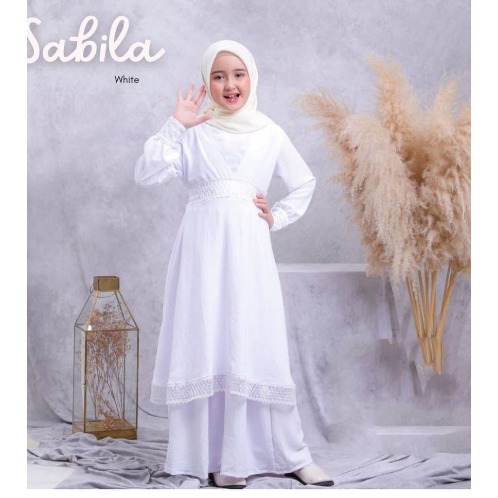 Sabila Kids Gamis Anak Perempuan Renda Tulle Bintang Premium