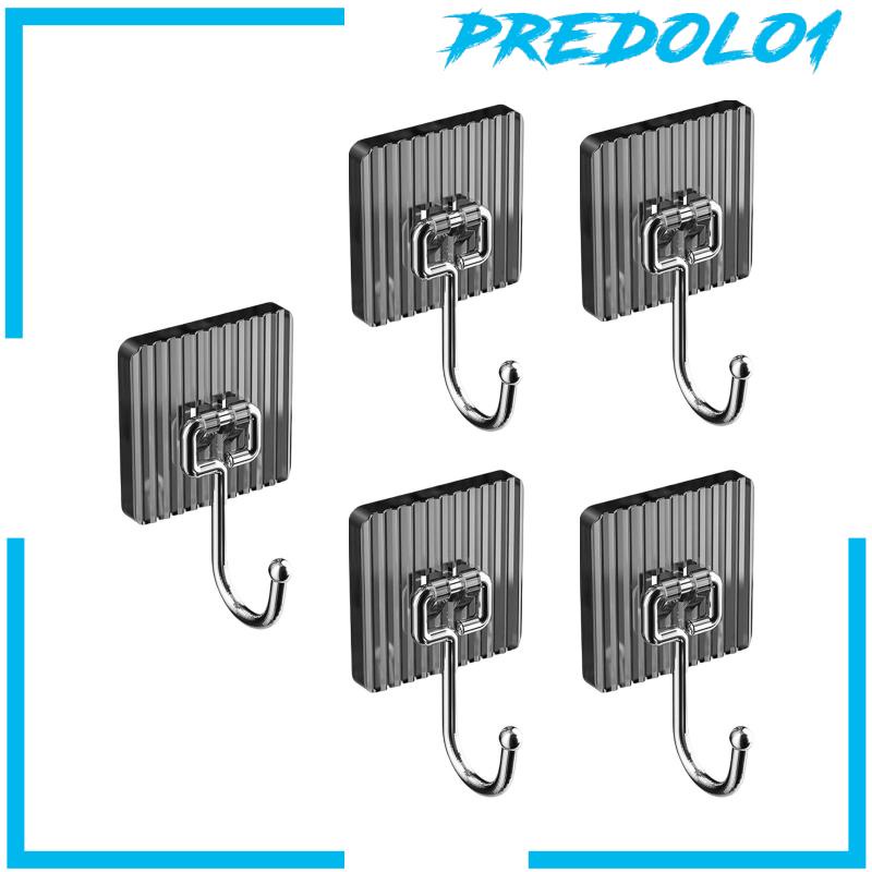 [Predolo1] 5pcs Kait Dinding Handuk Rumah Robe Hook Kait Akrilik Untuk Pintu Kamar Mandi Dapur