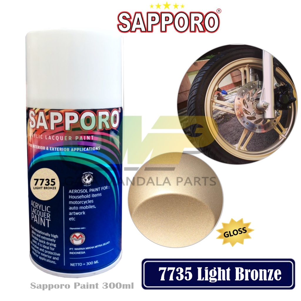 

SAPPORO 7735 Light Bronze Cat Semprot Aerosol Paint Spray Pilox