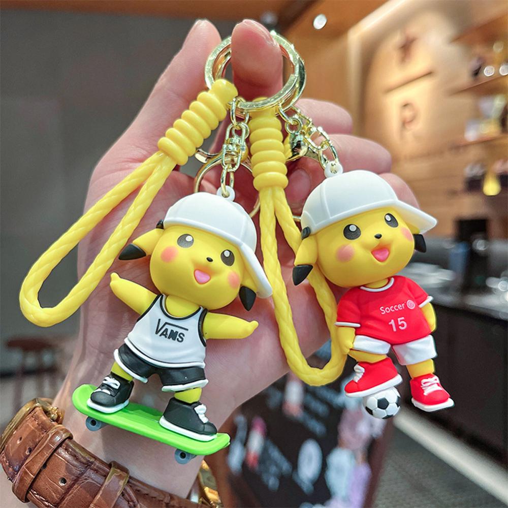 Timekey Kartun Anime Figurine Gantungan Kunci Wanita Pria Kreatif Anime Sports Figure Keyrings Untuk Pesta Ulang Tahun Anak O2T6