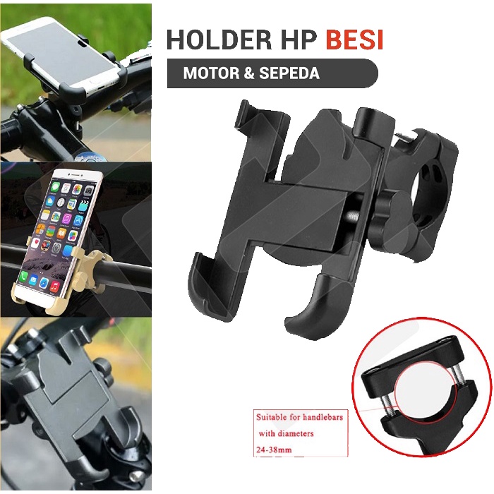 Holder Hp Motor Dudukan Ponsel Aluminium Aloy Holder Handphone Motor