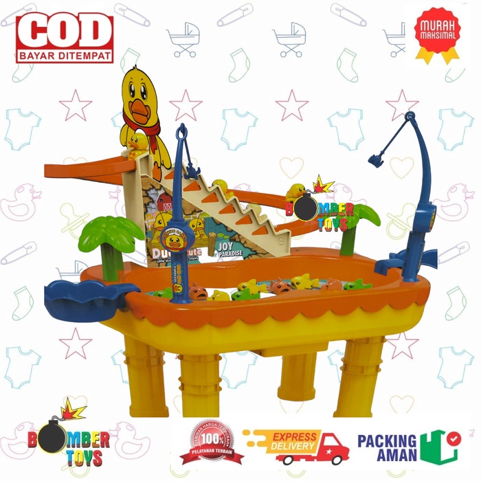 MAINAN ANAK TANGGA BEBEK Pancingan Pancing  Mewah Besar Kado Terbaik DUCK WITH FISHING PIANO MUSIC FUN SERU