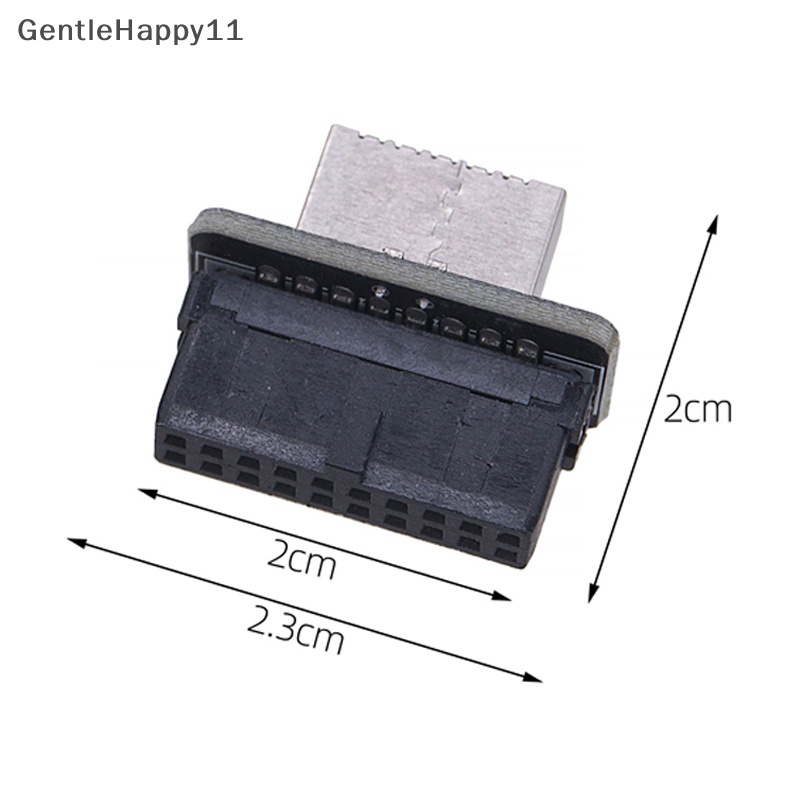 Gentlehappy Adaptor Panel Depan USB Tipe-E Ke USB 3.0 19PIN Adapter Vertical Header Splitter id