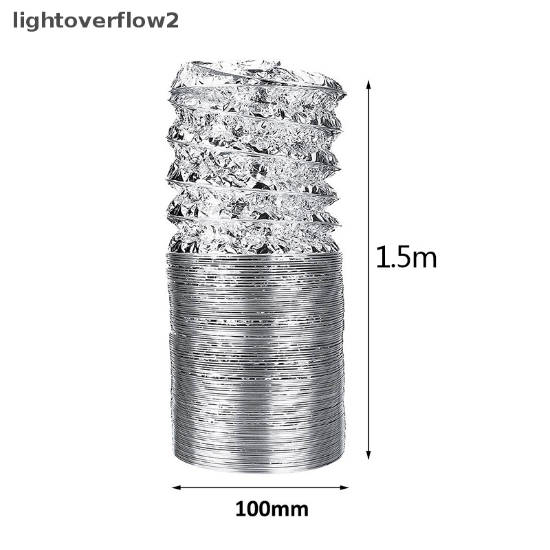 [lightoverflow2] Selang Ventilasi Udara Pipa Ventilator Aluminium 4inch Flexible Exhaust Duct 1.5M [ID]