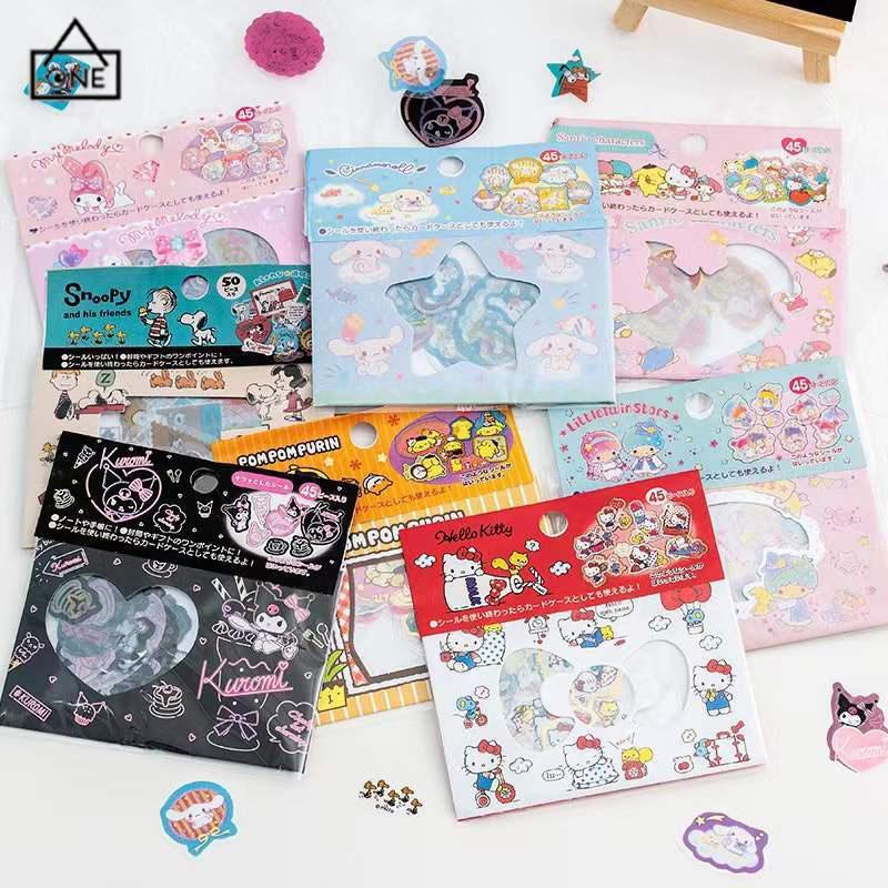 

COD❤️Stiker Kartun Dekoratif Penyepuhan Transparan PVC Kartun Jepang Paket Stiker-A.one