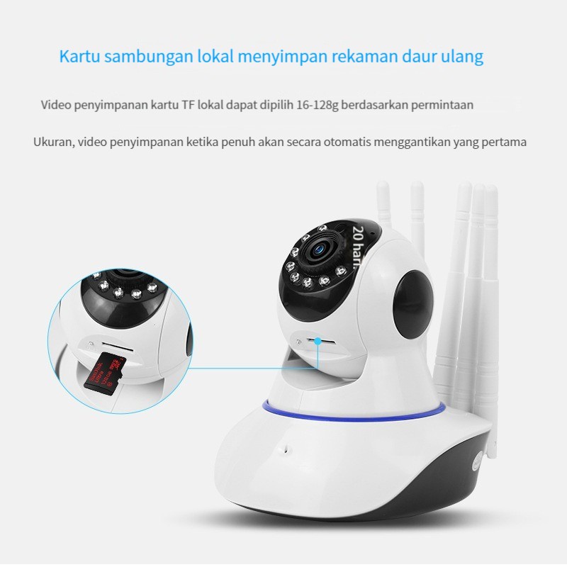 IP Camera CCTV Wireless 5 Antena Baby Cam Kamera Wifi Smart Night Vision HD 1080P/Built-in WIFI lima antena/pemantauan rumah