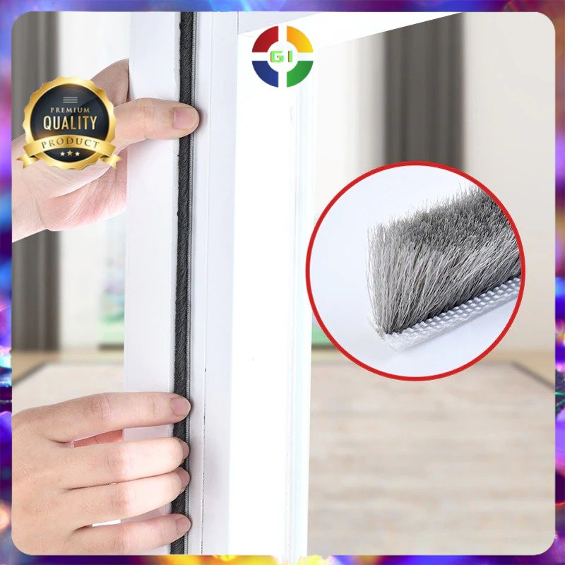 Lis Strip Pintu Brush Strip Sealing Sound Insulation 9 x 5 mm 10M Gray