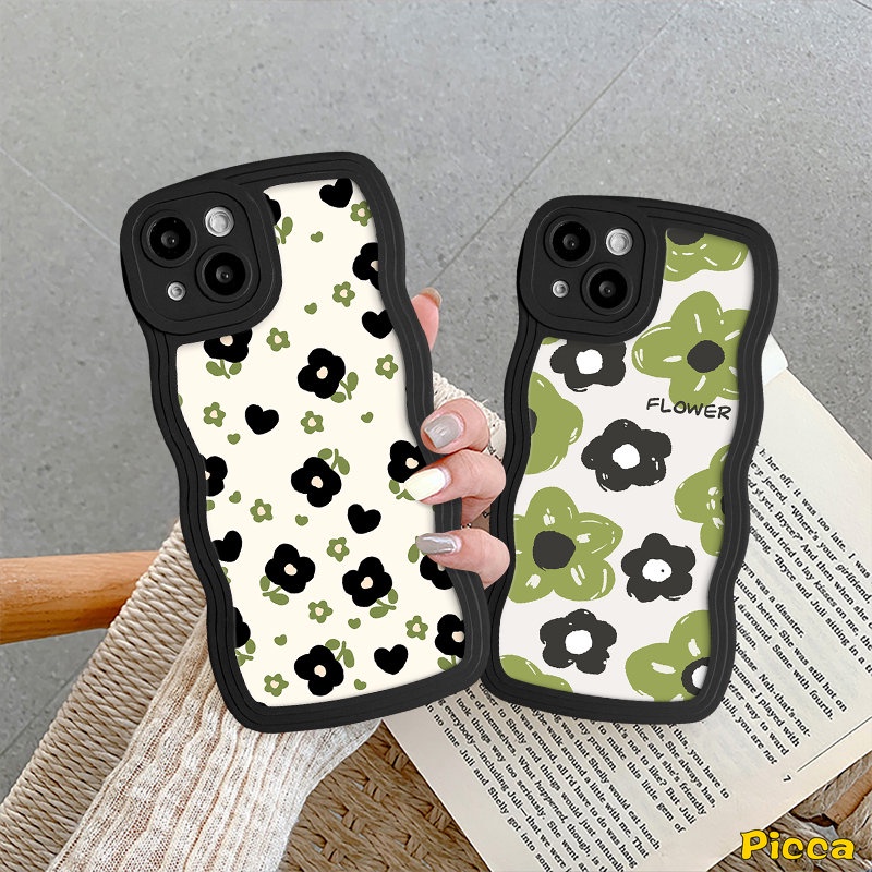 Spring Flowers Case Untuk Vivo Y36 Y16 Y12s Y02s Y21 Y15 Y20 Y12i Y21s Y22s Y11 Y35 Y22 Y91 Y93 V21 Y17 Y15s Y12 V25E Y30 Y91C Y02 Y33s V25 Y50 Y15A V20 Motif Bunga Bergelombang Tepi Soft Cover