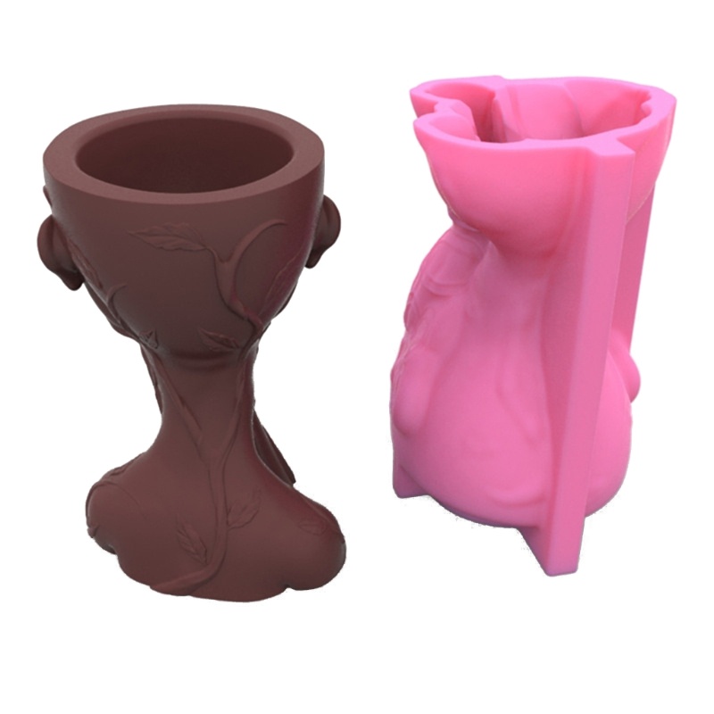 Siy Pot Bunga Cetakan Silikon Pipi Penyangga Thinker Mold Plester Craft Making Supply