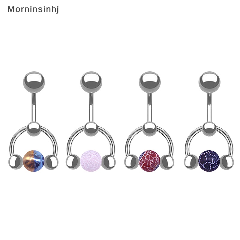 Mornin Stainless Steel Belly Button Ring Batu Alam Tubuh Perhiasan Pusar Cincin Untuk Wanita Hadiah Perhiasan Aksesoris id