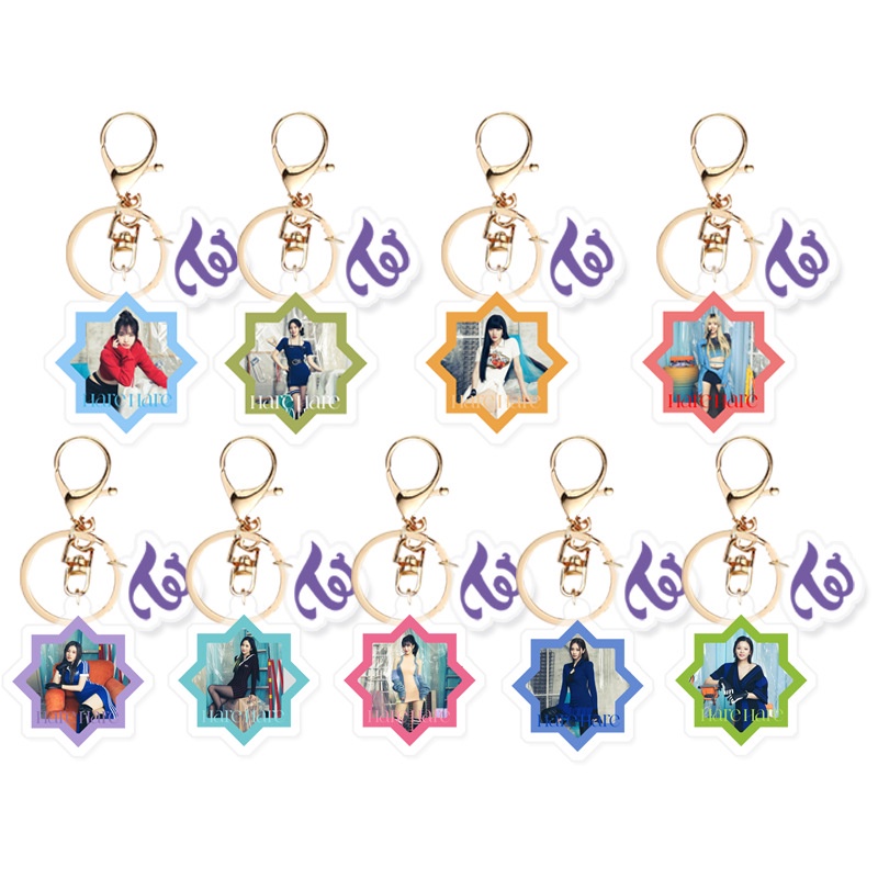 1pc TWICE HARE HARE Gantungan Kunci Akrilik COMEBACK Key Ring Gantung Atas