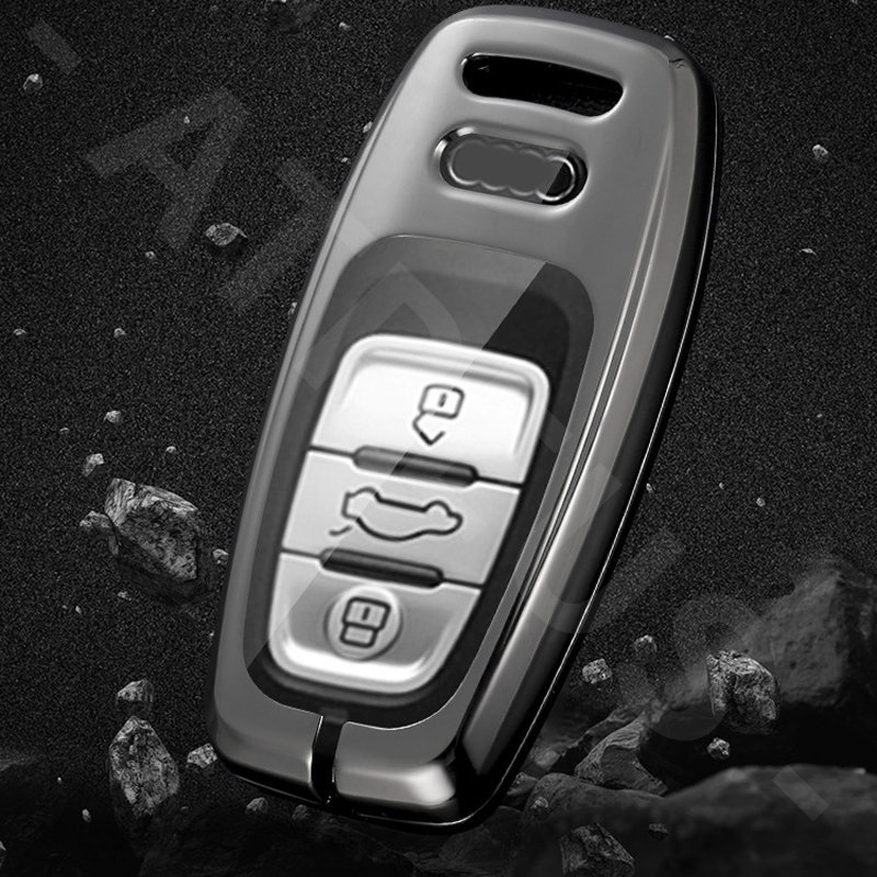 Audi Zinc Alloy Bungkus Penuh Case Kunci Mobil Cover Serat Karbon Kulit Smart Key Protector Untuk A3 8l A1 Q5 TT mk2 A5 A4 B7 B8 B5 A6 C7 C6 Q7 Q3 Q2 E-tron