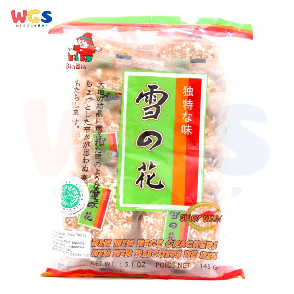 Snack Bin Bin Rice Crackers Spicy Snow 145 gr