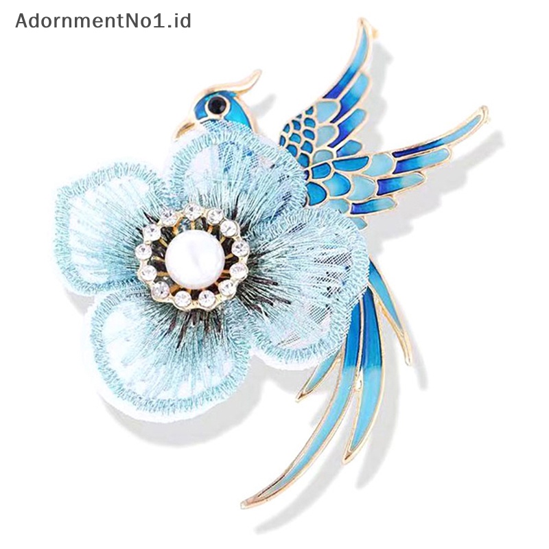 [AdornmentNo1] Fashion Bunga Mutiara Enamel Phoenix Burung Bros Pin Untuk Pakaian Wanita Aksesoris Pernikahan [ID]