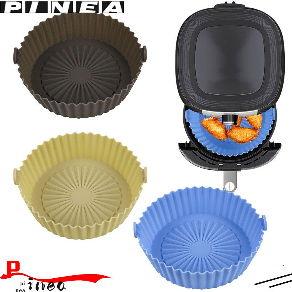 PINEAPPLE Cooking Tool Air Fryer Silicone Pot Bread Fried Chicken Baking Basket AirFryer Accessories Non Stick Oven Pizza Plate Replacement Liners Multifunctional Grill Pot Tray Double-sided/Multicolor