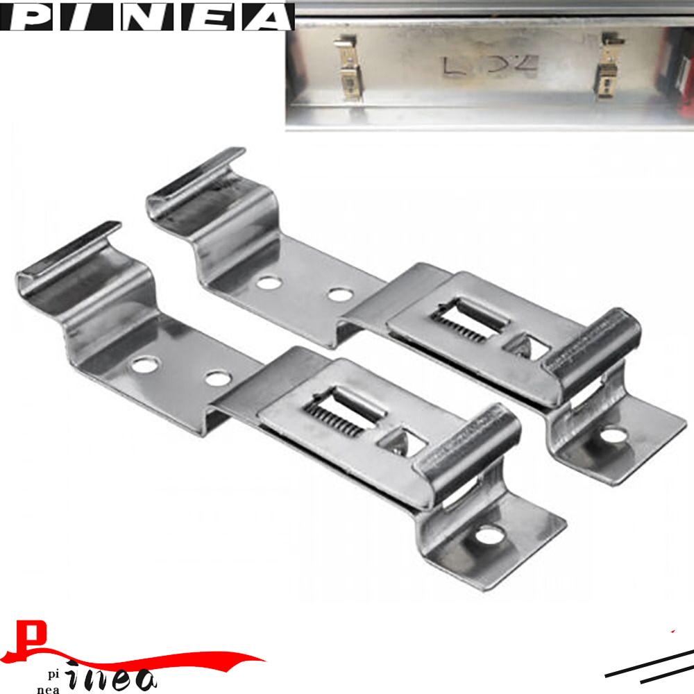 Nanas 2pcs Klip Plat Nomor Trailer Stainless Steel Bracket Spring Loaded Plat Nomor Frame Trailer Plat Lisensi Klip