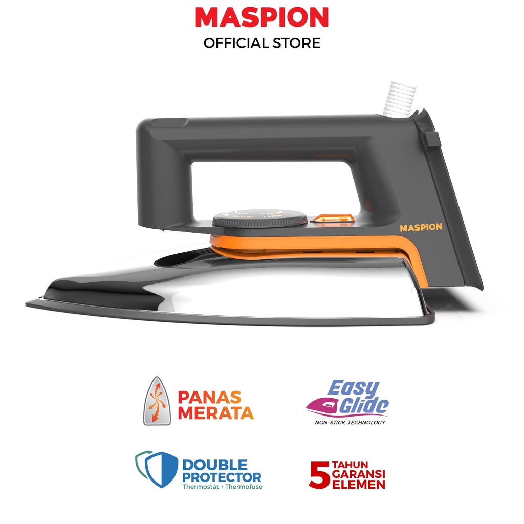 Setrika Maspion Ha-110 Ha 110 Lapisan Teflon Anti Lengket Auto Shut Off Temprature Control