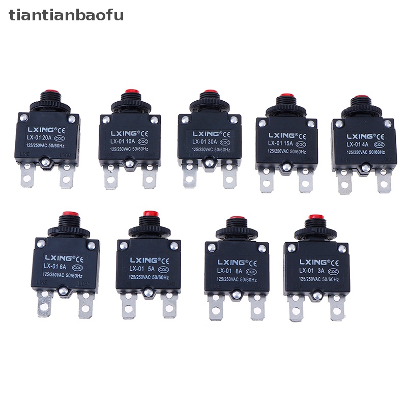 [tiantianbaofu] Pemutus Arus Overload Protector Switch Fuse 3A 4A 5A 6A 8A 10A 15A 20A 30A Butik