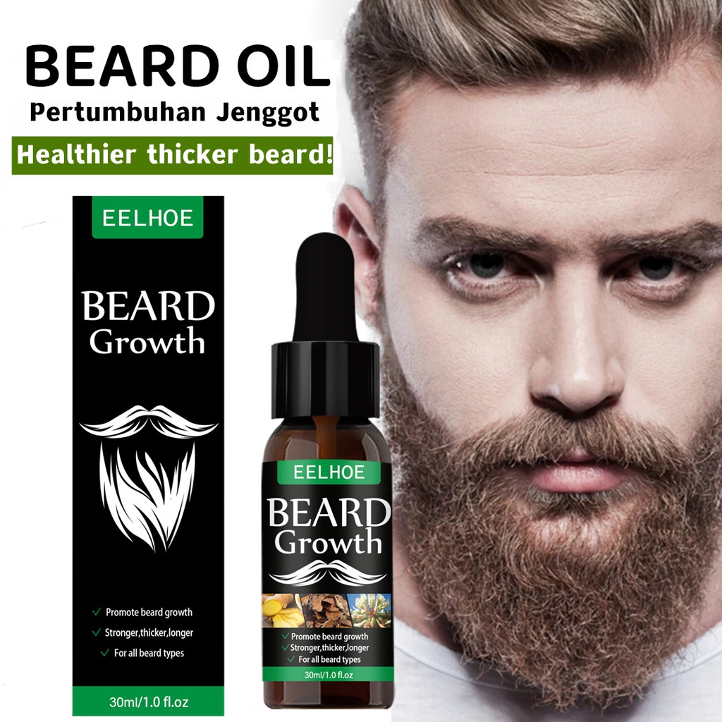 EELHOE Beard Growth Oil 30ml Minyak Penumbuh Brewok Jambang Jenggot dan Kumis (Memaksimalkan Pertumbuhan Brewok 30ml) Original