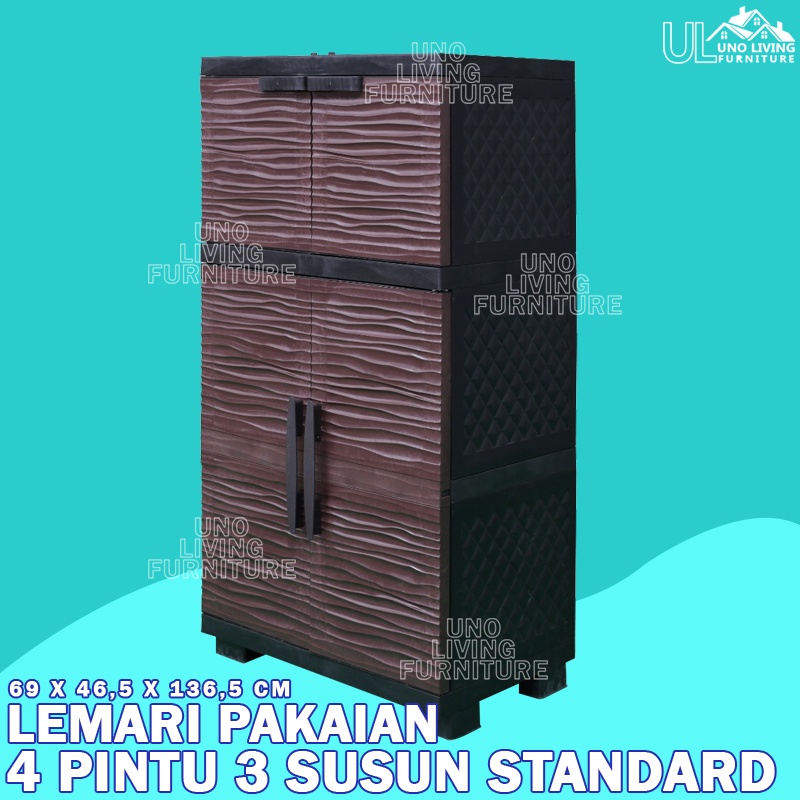 AKAKO - LEMARI PAKAIAN MINIMALIS AKAKO CATUR SUSUN LEMARI PLASTIK LEMARI BAJU LEMARI ROTAN AKAKO SWING