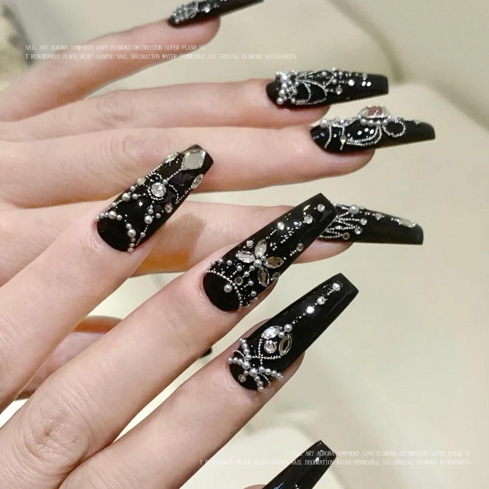 Mxbeauty Manik-Manik Baja Kuku Emas Fashion Nail Charms Nail Rhinestones Manikur Aksesoris Kuku Bola Baja Mini