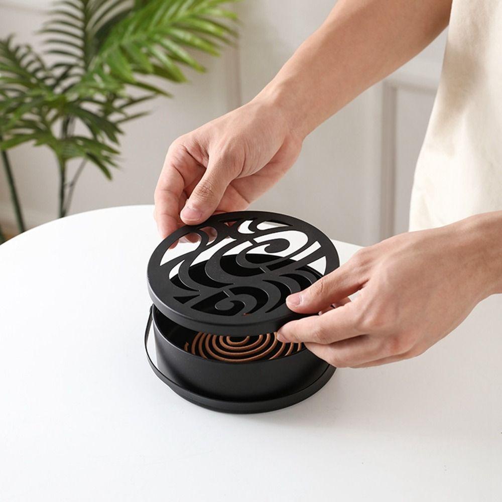 [Elegan] Tempat Koil Nyamuk Tahan Lama Bulat Klasik Tahan Panas Dengan Pegangan Retro Mosquito Coil Case