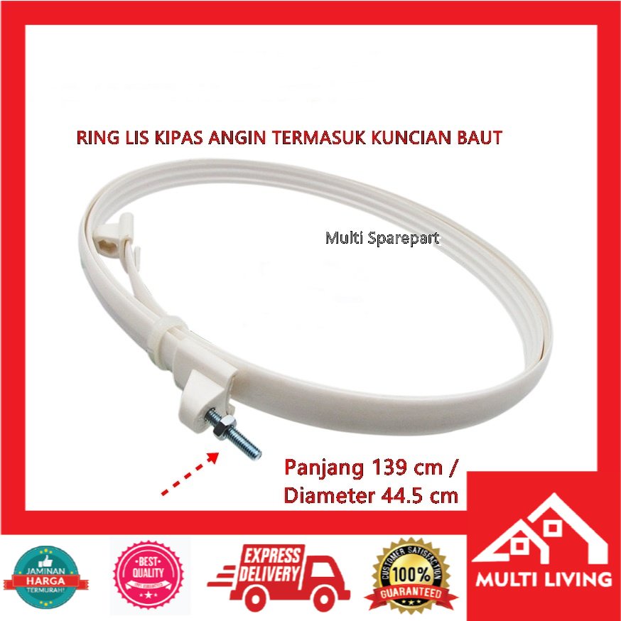 Ring Lis Kipas Angin PUTIH 139cm Universal Bonus Baut ring Gawang Pengikat Kipas