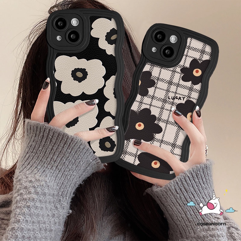 Casing Untuk Infinix Note 12 G96 10 Pro Hot 9 10 11 12 Play Smart 4 5 6 Plus Hot 8 10s 11s 20 12i 9 10Lite 10 12 20s Pro Fashion Retro Kotak-Kotak Bunga Wavy Edge Soft Case Cover