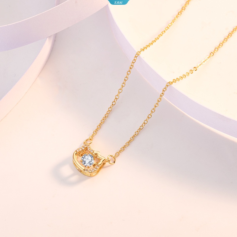 Sanrio Hello Kitty Kalung Wanita Lucu Mewah Emas Melubangi Tulang Selangka Rantai Desainer Pesta Pernikahan Perhiasan Wanita Gadis Rantai Tulang Selangka Hadiah Siswa [ZK]